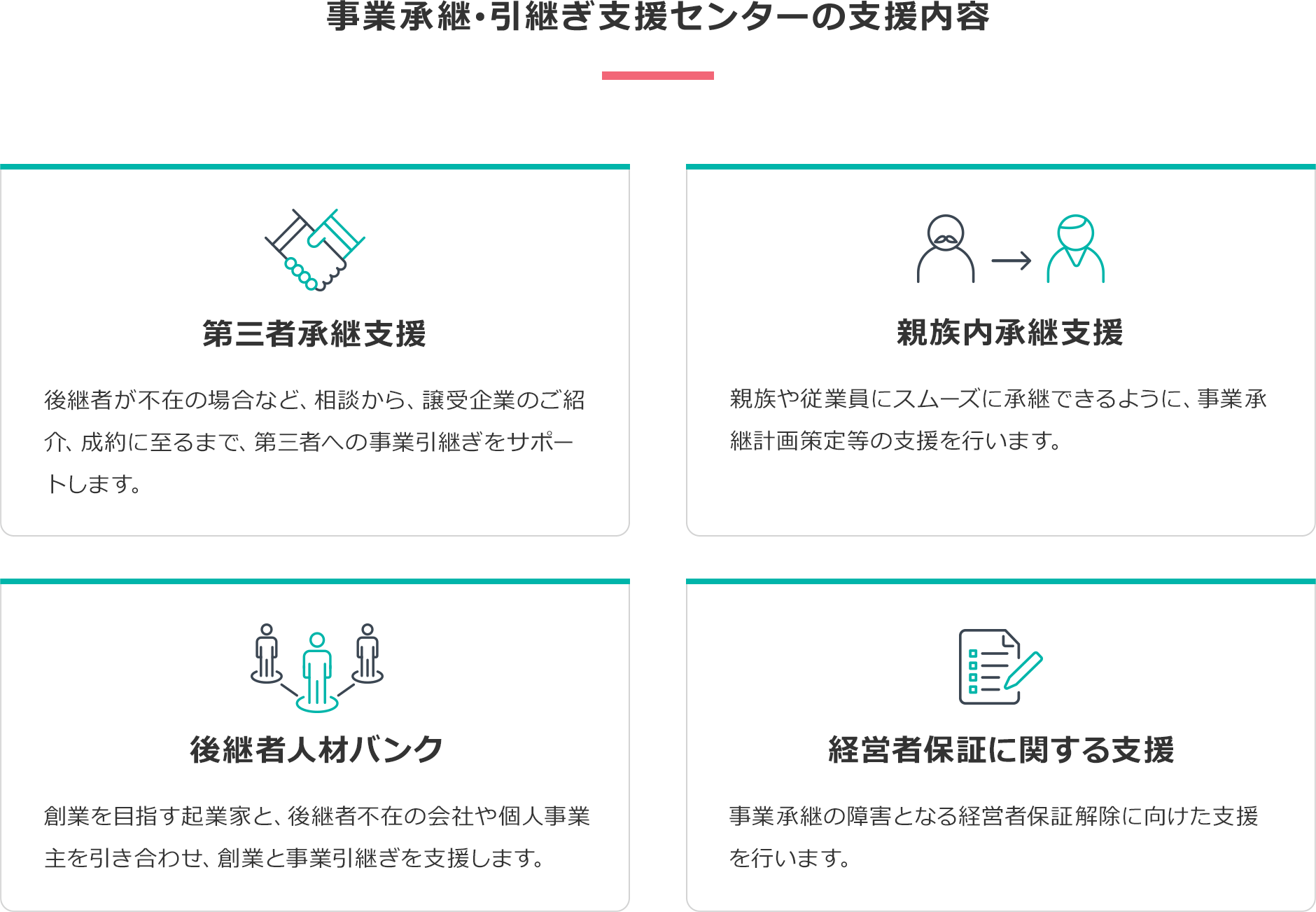 事業承継・引継ぎ支援センターの支援内容